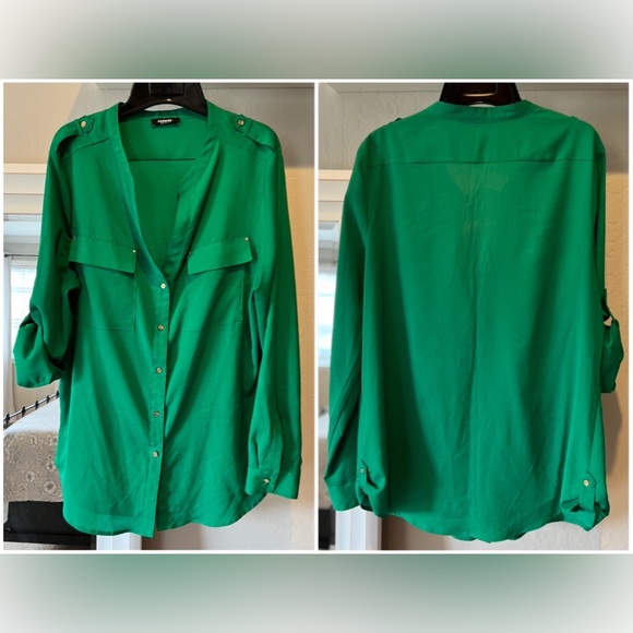 Premise Studio Green blouse - Picture 1 of 13